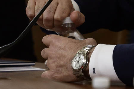 Gordon Sondland was wearing a $55,300 18-carat white gold Breguet watch.
